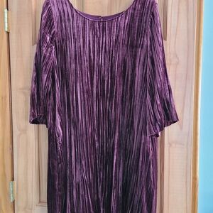 Garnet Hill Deep Mahogony Bell Sleeve Velvet Dress